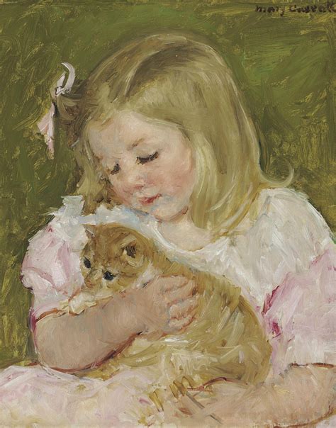 Mary Cassatt (1844-1926) , Sara Holding a Cat | Christie's