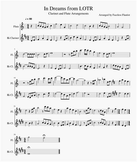 In Dreams From Lotr Sheet Music For Flute, Clarinet - Amazing Grace Alto Recorder Sheet Music ...