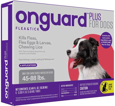 ONGUARD Plus Flea & Tick Treatment for Dogs, 45-88 lbs, 6 treatments - Chewy.com