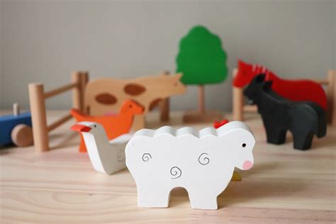 Wooden Farm Animals Play Set - Etsy