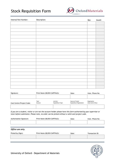 Stock Order Form Template | HQ Printable Documents