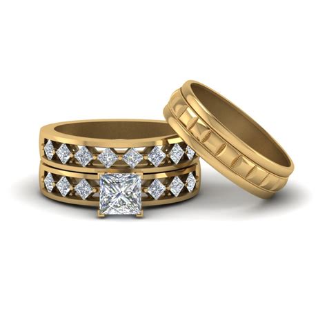 Trio Wedding Ring & Band Sets for Women & Men