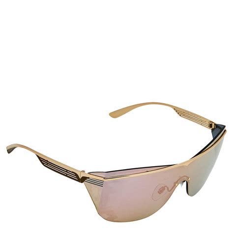 Bvlgari Pale Gold/ Rose Gold Mirrored 6139 Rectangle Sunglasses Bvlgari | TLC