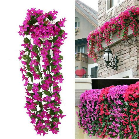 Artificial Violet Hanging Flowers Vines Plants Home Garden Indoor Outdoor Decor - Walmart.com ...