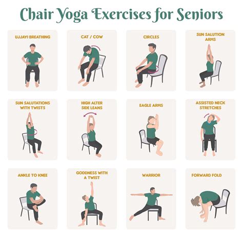 Chair Yoga Exercises For Seniors - 20 Free PDF Printables | Printablee