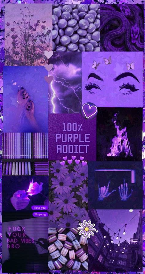 aesthetic wallpaper purple collage Wallpaperaccess darkpurple - Abstract Wallpapers