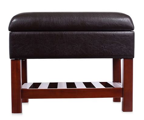 BirdRock Home Upholstered Storage Stool Ottoman | Faux Leather Padded Foot Stool - Ottomans ...