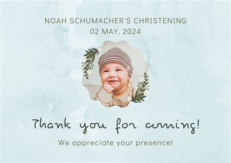 Free, Printable Custom Christening Thank You Card Templates, 49% OFF