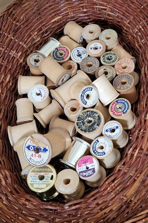 Wooden Thread Spools Vintage Wood Spools Quantity 37 - Etsy