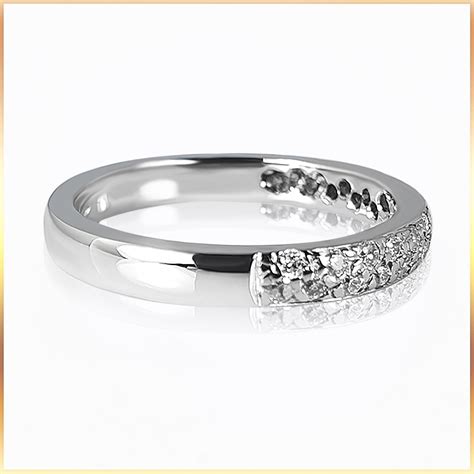 Pave Setting Wedding Band in White Gold Band - ME Jewellers