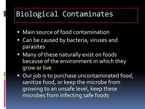 PPT - Food Sanitation Part 2: Preventing Food Contamination PowerPoint Presentation - ID:2323823