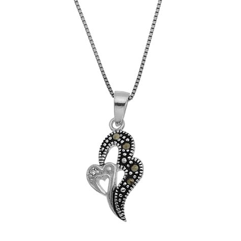 Sterling Silver Marcasite Pendant