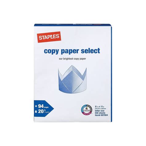 Staples Copy Paper Select Multipurpose/Fax/Laser/Inkjet Printer Paper, Letter Size (8.5 x 11 ...