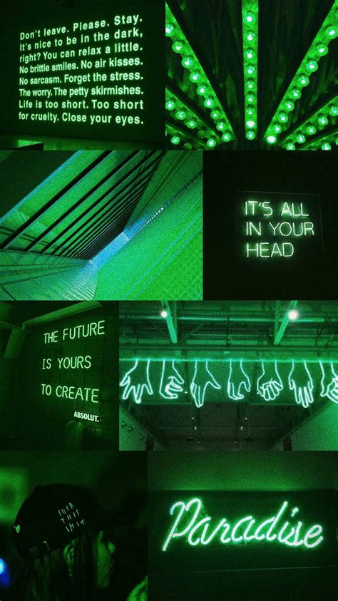 Download Quotes Neon Green Aesthetic Wallpaper | Wallpapers.com