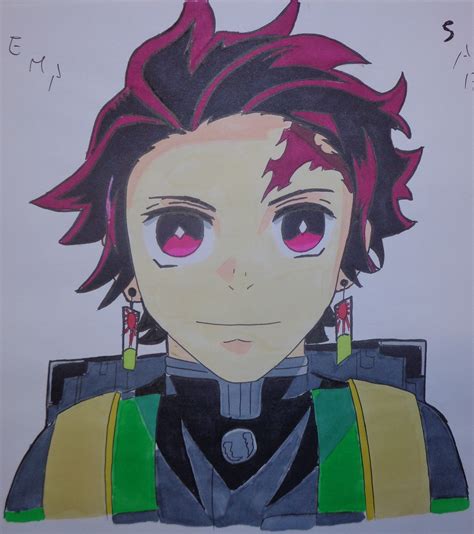 Tanjiro Kamado Drawing-Demon Slayer-Kimetsu No Yaiba-Anime-Manga Kamado, Manga Drawing, Slayer ...