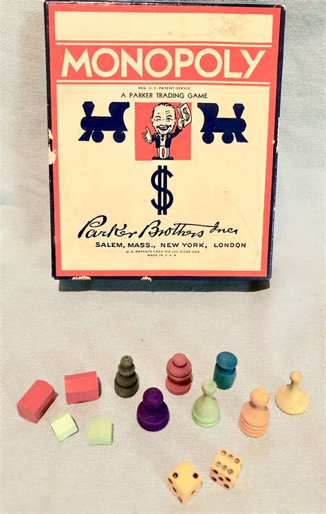 Vintage 1935 Monopoly Game by Parker Brothers with Game Board, Made in USA