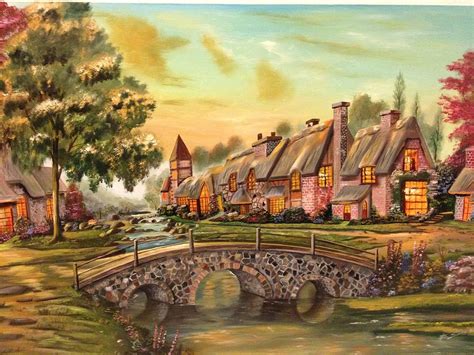 European Village Painting by Biren Biren