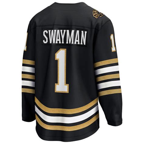 Swayman Centennial Fanatics Breakaway Home Jersey