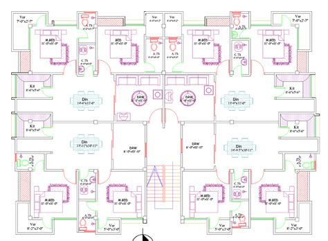 3 Storey Commercial Building Floor Plan | 80 x 60 - RUANG-SIPIL