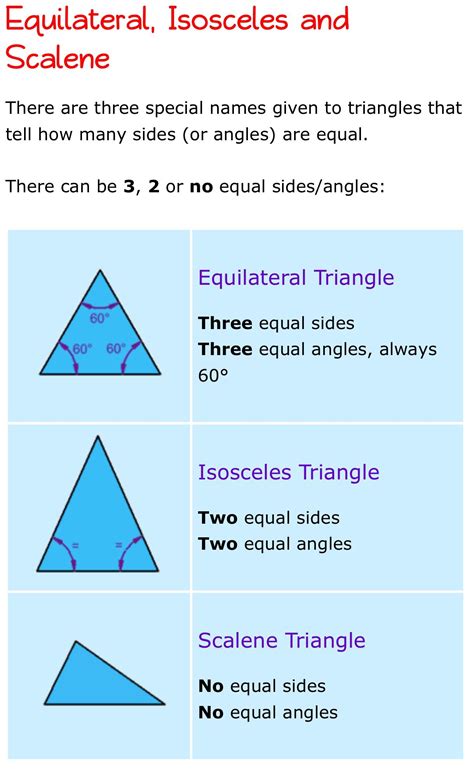 Triangles Scalene Isosceles Equilateral