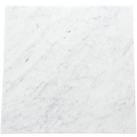 Daltile Natural Stone Collection Carrara White 12 in. x 12 in. Polished Marble Floor and Wall ...