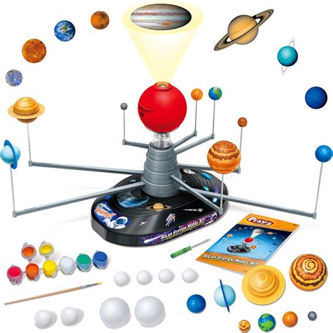 Playz Premium Solar System Model Kit for Kids - 4 Speed Motor, HD Planetarium Projector, 8 ...