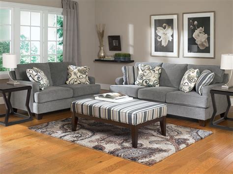 CHRISTIE Modern Living Room Furniture Set Gray Microfiber Sofa Couch & Loveseat - Sofas ...