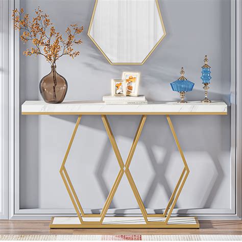 Gold Console Table，Modern Sofa Table Entryway Table for Living Room - Walmart.com