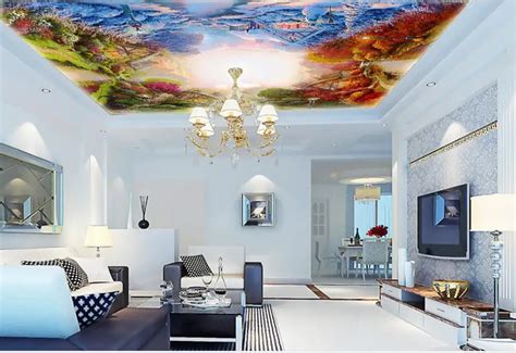 custom 3d modern ceiling murals Garden Four Seasons wallpaper bathroom 3d ceiling wallpaper ...