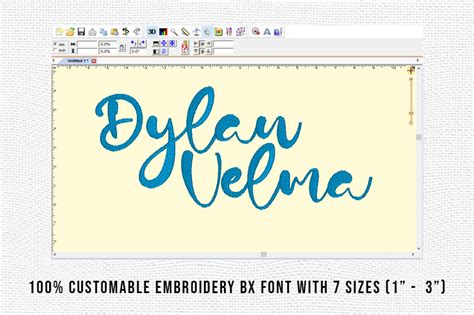 Dylan Velma Embroidery Font, Embroidery Script Font, Bx Embroidery Fonts, Dylan Velma Font For ...