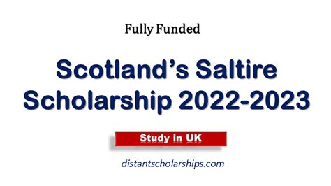 Scotland’s Saltire Fully-Funded Scholarships 2022 - Details