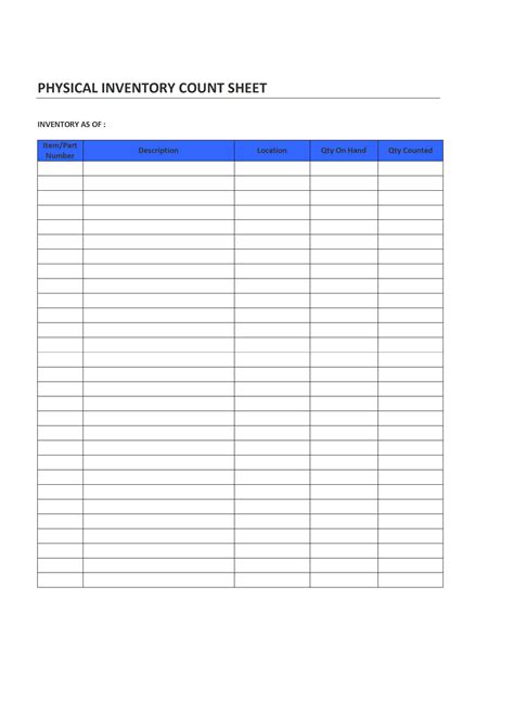 Blank Excel Sheet Printable