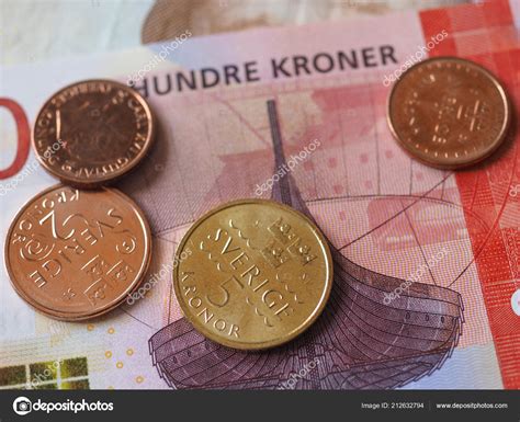 Norwegian Krone Banknotes Coins Nok Currency Norway — Stock Photo © route66 #212632794