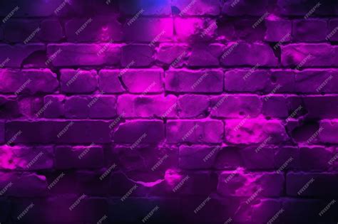 Premium AI Image | Purple brick wall with a brick wall in the background