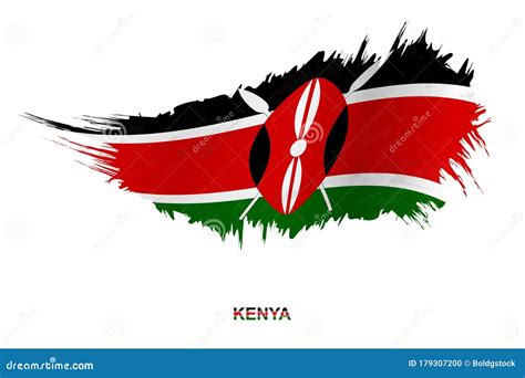 Flag of Kenya in Grunge Style with Waving Effect Stock Vector - Illustration of design, greeting ...