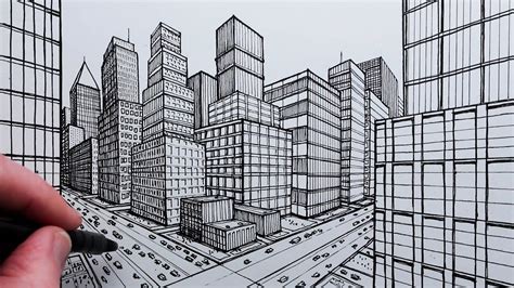 2 Point Perspective Drawing City