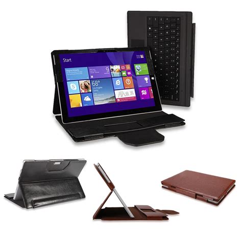 For Microsoft Surface Pro 3 Portfolio PU Leather Stand Case Keyboard Station | eBay