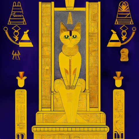 Premium AI Image | Sacred cat of ancient egypt illustration cats drawing cats images cats ...