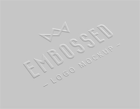 Embossed Realistic Paper Logo Mockup