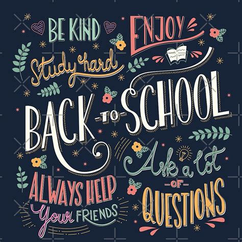 "Back to school colorful typography drawing on blackboard with motivational messages, hand ...