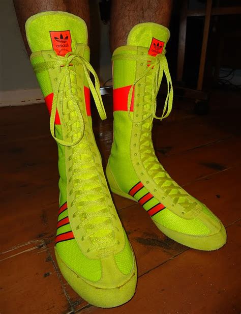 Boots160: Vintage Adidas Boxing Boots - Neon Yellow