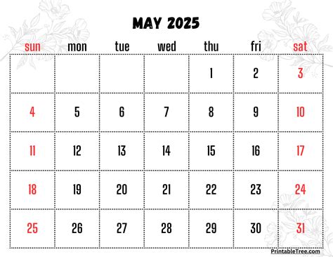 2025 Calendar Printable PDF with Holidays Template Free