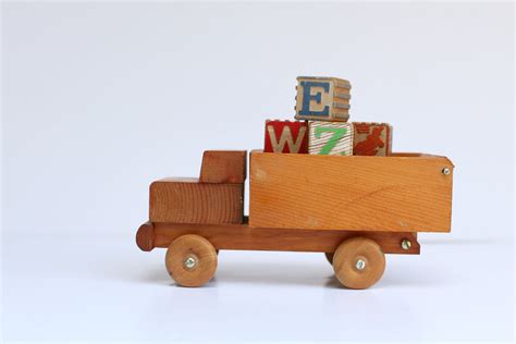 Vintage Wooden Toy Truck - Etsy