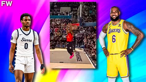 LeBron James Reacts To Bronny’s Impressive Dunk At All-American Slam Dunk Contest - Fadeaway World