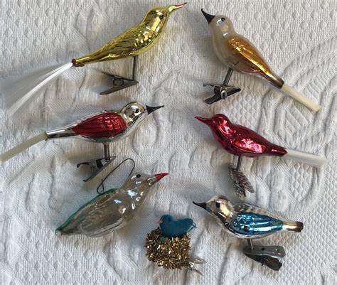 Glass Bird Ornaments . Bird Ornaments . Lot of 7 . 7 Bird Ornaments - Etsy | Bird ornaments ...