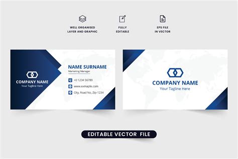 Futuristic business card design with dark blue color. Modern business branding identity card ...