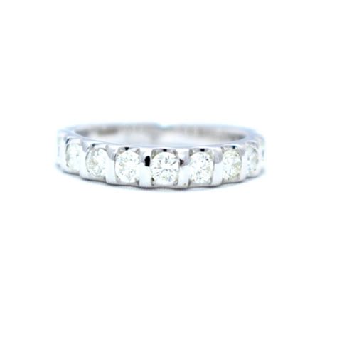 diamond half eternity ring set in 14ct white gold