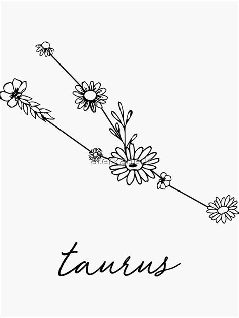 Flower Taurus Constellation Tattoo