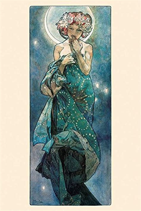 The Moon by Alphonse Mucha 24x36 Art Print Poster - Walmart.com