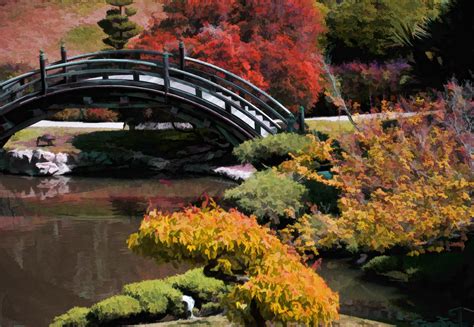 Japanese Garden Bridge Leaves